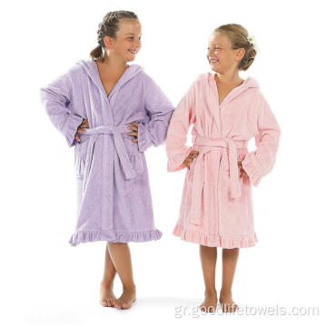 Μαλακό βαμβάκι Terry Kids Bathrobe με κατώτατη ταλάντευση